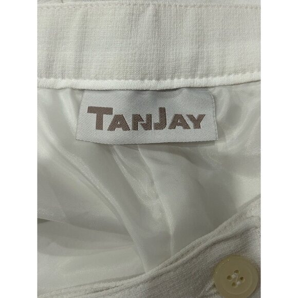 TanJay Straight Leg Ankle Pants Solid White Sz 24W Elastic Waist Minimalist NWT - Picture 5 of 9